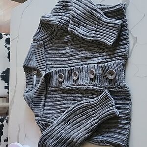 XL relativity cable knit snap "button" sweater